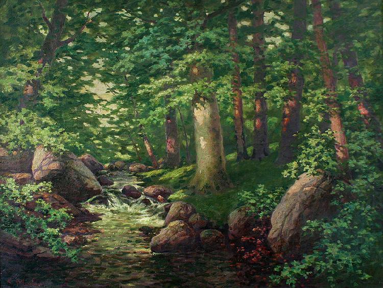 Charles Muller Woodland Stream china oil painting image